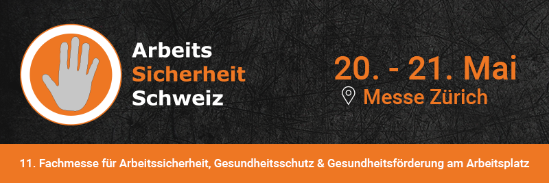 Arbeits Sicherheit Schweiz Messe vom 20. bis 21. Mai in Zürich.