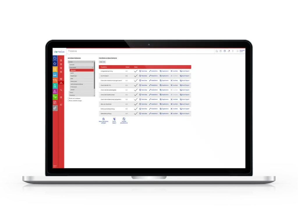 Computerbildschirm mit abgebildeter domeba Software Prozesse.