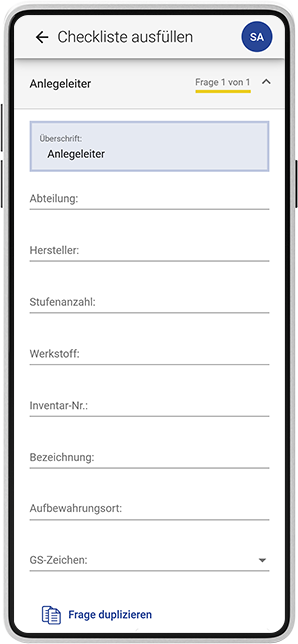 domeba App: Checklisten