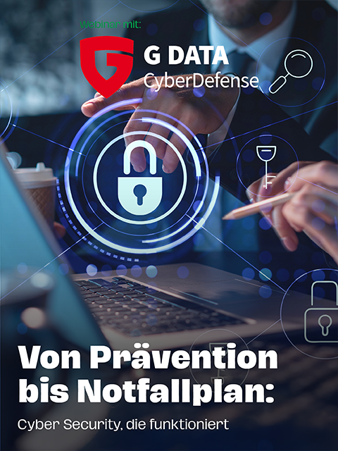 Webinarposter Cyber Security mit G Data